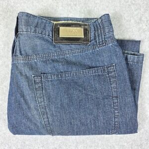 Hugo Boss Alabama Jeans Men's‎ 34" x 32" Blue Zipper Straight Leg Made In Italy